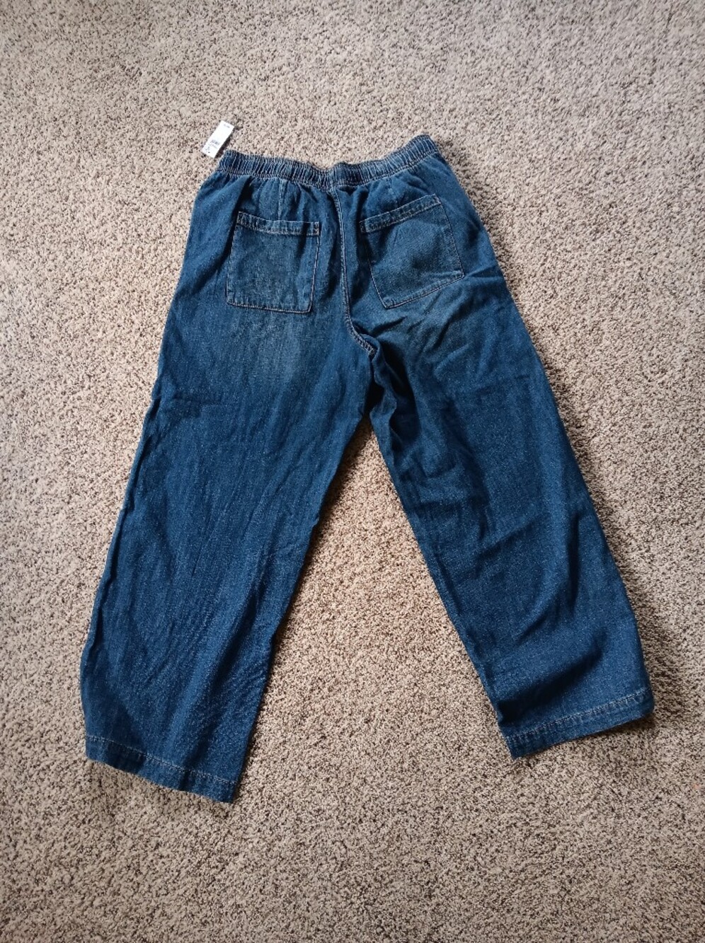 NWT GAP Wide Leg High Rise Elastic Drawstring Jeans Medium Blue Casual - Picture 5 of 5